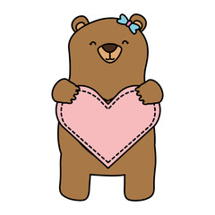 mom bear holding heart