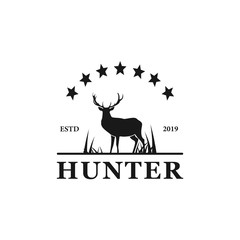deer hunter badge logo design