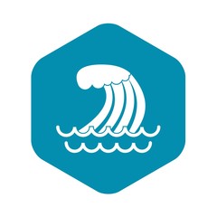 Tsunami wave icon in simple style isolated vector illustration