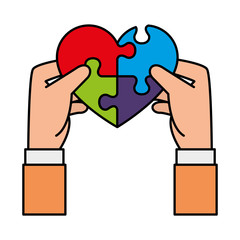 hands lifting heart with puzzle attached solution