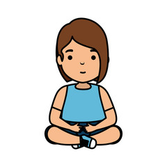 cute little girl seated character