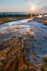 Sun over the the hot springs
