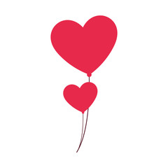 Plakat balloons helium with heart shape