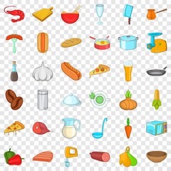 Good cooking icons set. Cartoon style of 36 good cooking vector icons for web for any design