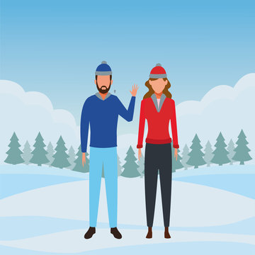 couple wearing winter clothes