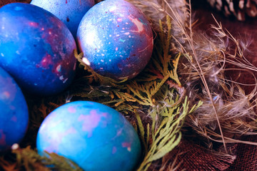 Easter eggs in the nest