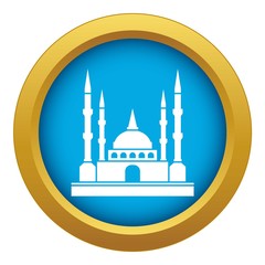 Mosque icon blue vector isolated on white background for any design