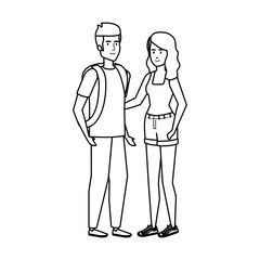 young couple avatars characters