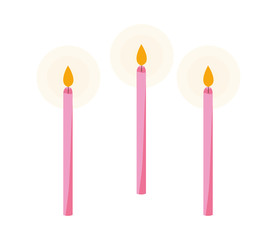 candles birthday set icons