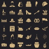 Wine icons set. Simple style of 36 wine vector icons for web for any design