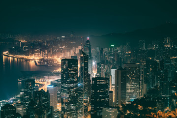 Fototapeta na wymiar Hong Kong Cityscape at night view from The Peak