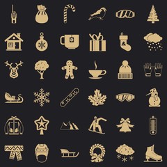Winter icons set. Simple style of 36 winter vector icons for web for any design