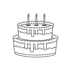 sweet cake birthday with candles