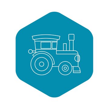 Train locomotive toy icon. Outline illustration of train locomotive toy vector icon for web