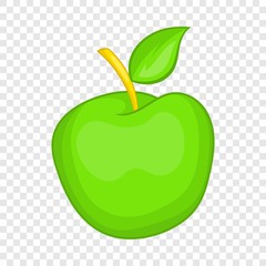 Green apple icon in cartoon style isolated on background for any web design 