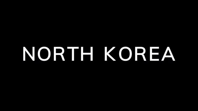 From the Glitch effect arises country name NORTH KOREA. Then the TV turns off. Alpha channel Premultiplied - Matted with color black