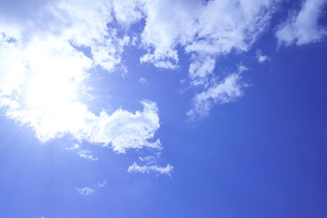 Fototapeta na wymiar 青空と太陽と雲