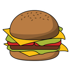 Burger fast food cartoon