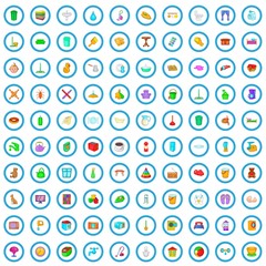 100 house cleaning icons set in cartoon style for any design vector illustration