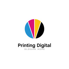 digital printing logo design vector