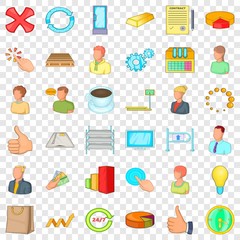 Big corporation icons set. Cartoon style of 36 big corporation vector icons for web for any design