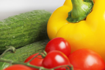 Bright vegetables at the table