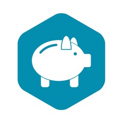 Piggy bank icon in simple style isolated vector illustration
