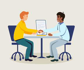Business partners making agreement illustration