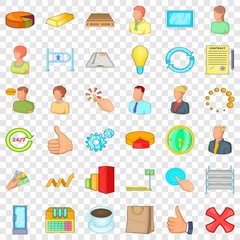 Great corporation icons set. Cartoon style of 36 great corporation vector icons for web for any design
