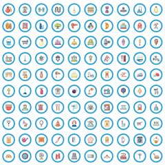 100 housekeeping icons set. Cartoon illustration of 100 housekeeping vector icons isolated on white background