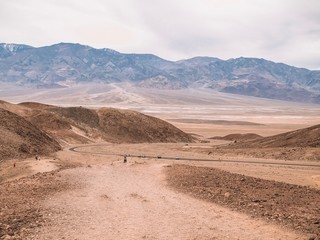 Sandstone details and vista. Death Valley National Park, California.