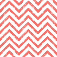 Wall murals Chevron Hand drawn pink, blue, violet ink abstract striped seamless pattern. Vector grunge texture. Paint brush background