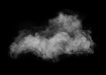 Tuinposter Witte rook geïsoleerd op zwarte achtergrond © runrun2