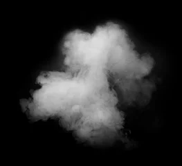Fototapeten White smoke isolated on black background © runrun2