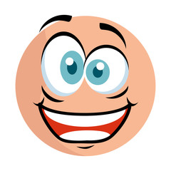 cute emoticon with crazy face
