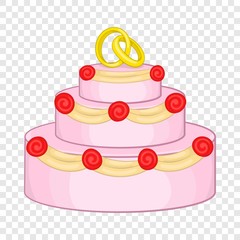 Wedding cake icon in cartoon style isolated on background for any web design 