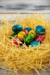 Easter eggs in the nest