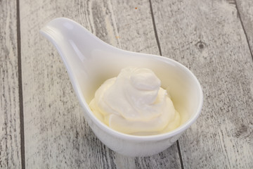 Sour cream in the bowl