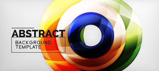 Obraz premium Modern geometric circles abstract background, colorful round shapes with shadow effects