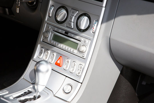 gear automatic lever in the modern car in detail Interior