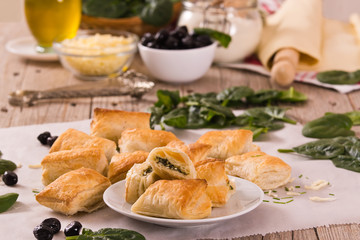 Spinach puffs. 