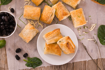 Spinach puffs. 
