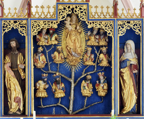 Obraz premium The Tree of Jesse, altar in chapel Amorsbrunn in Amorbach, Forest of Odes Bavaria, Germany
