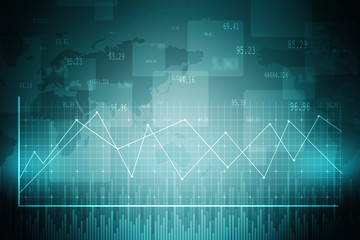 2d rendering Stock market online business concept. business Graph 