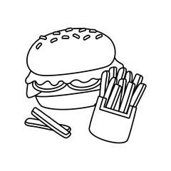 burger and french fries