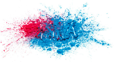 abstract powder splatted background. Colorful powder explosion on white background. Colored cloud....