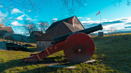 Gamle Fredrikstad Kongsten fort, gród królewski, zamek, pałac, forteca Norge Norway Norwegia  © Dreamnordno