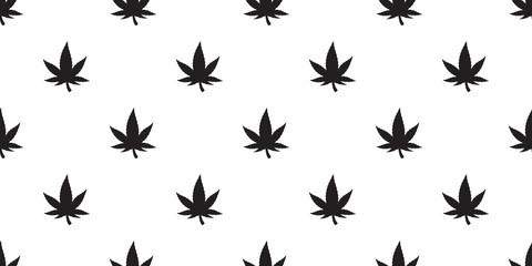 Marijuana seamless pattern vector cannabis weed leaf scarf isolated repeat wallpaper tile background plant