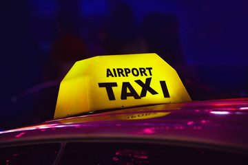 Airport Taxi Board Close Up