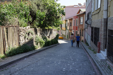 Old house on the street Istanbul Turkey
